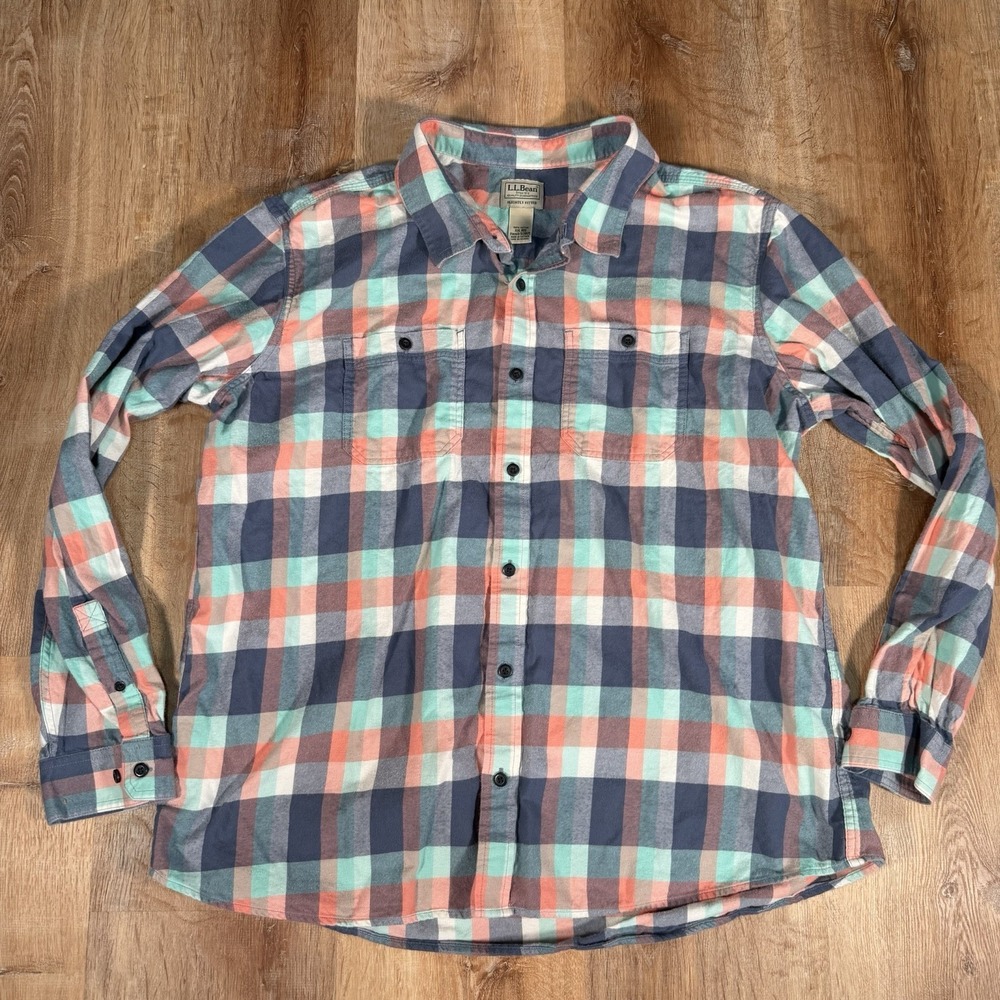 L.L. Bean Wicked Soft Flannel Shirt Slightly Fitted XXL 513825